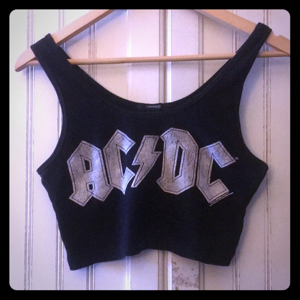 Forever 21 AC/DC stretchy crop top
